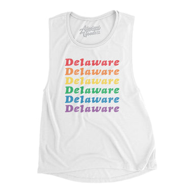 Delaware Pride Women's Flowey Scoopneck Muscle Tank-Allegiant Goods Co. Vintage Sports Apparel