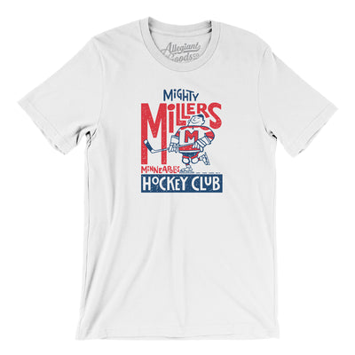 Minneapolis Mighty Millers Hockey Men/Unisex T-Shirt-White-Allegiant Goods Co. Vintage Sports Apparel