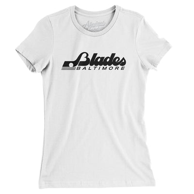 Baltimore Blades Hockey Women's T-Shirt-White-Allegiant Goods Co. Vintage Sports Apparel