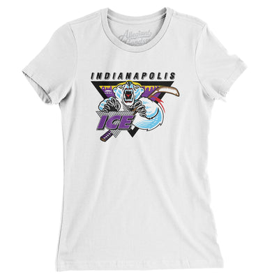 Indianapolis Ice Hockey Women's T-Shirt-White-Allegiant Goods Co. Vintage Sports Apparel
