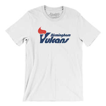 Birmingham Vulcans Football Men/Unisex T-Shirt-White-Allegiant Goods Co. Vintage Sports Apparel