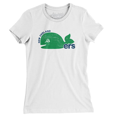 New England Whalers Hockey Women's T-Shirt-White-Allegiant Goods Co. Vintage Sports Apparel