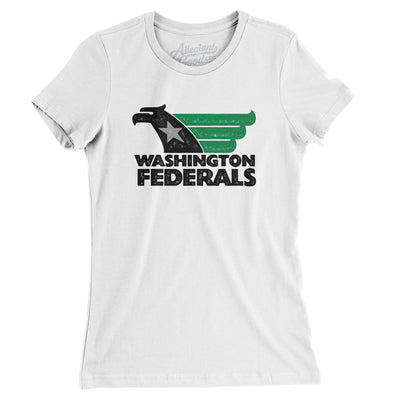Washington Federals Football Women's T-Shirt-White-Allegiant Goods Co. Vintage Sports Apparel