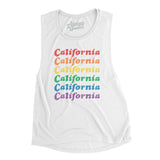 California Pride Women's Flowey Scoopneck Muscle Tank-Allegiant Goods Co. Vintage Sports Apparel