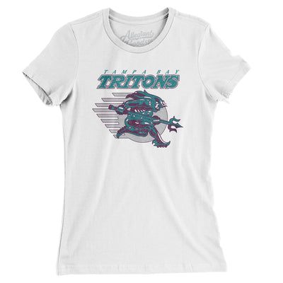 Tampa Bay Tritons Roller Hockey Women's T-Shirt-White-Allegiant Goods Co. Vintage Sports Apparel