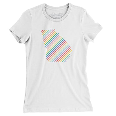 Georgia Pride State Women's T-Shirt-White-Allegiant Goods Co. Vintage Sports Apparel