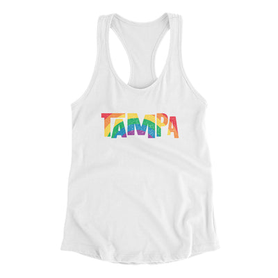 Tampa Florida Pride Women's Racerback Tank-White-Allegiant Goods Co. Vintage Sports Apparel