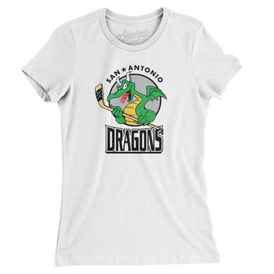 San Antonio Dragons Hockey Women's T-Shirt-White-Allegiant Goods Co. Vintage Sports Apparel