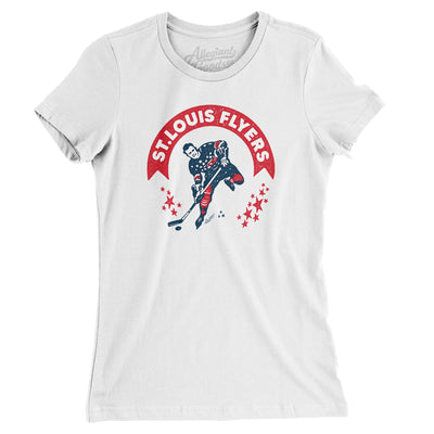 St Louis Flyers Hockey Women's T-Shirt-White-Allegiant Goods Co. Vintage Sports Apparel