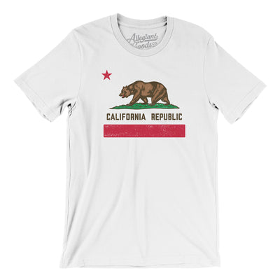 California State Flag Men/Unisex T-Shirt-White-Allegiant Goods Co. Vintage Sports Apparel