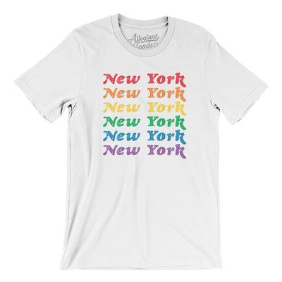 New York Pride Men/Unisex T-Shirt-White-Allegiant Goods Co. Vintage Sports Apparel