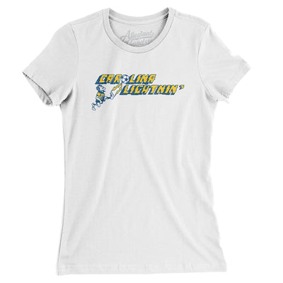 Carolina Lightnin' Soccer Women's T-Shirt-White-Allegiant Goods Co. Vintage Sports Apparel