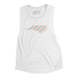 North Carolina Pride State Flowey Scoopneck Muscle Tank-Allegiant Goods Co. Vintage Sports Apparel