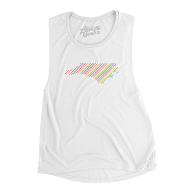 North Carolina Pride State Flowey Scoopneck Muscle Tank-Allegiant Goods Co. Vintage Sports Apparel
