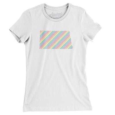 North Dakota Pride State Women's T-Shirt-White-Allegiant Goods Co. Vintage Sports Apparel
