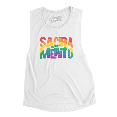 Sacramento California Pride Women's Flowey Scoopneck Muscle Tank-Allegiant Goods Co. Vintage Sports Apparel