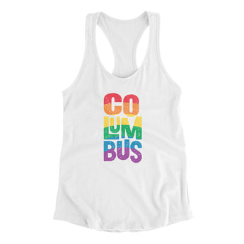 Columbus Ohio Pride Women's Racerback Tank-White-Allegiant Goods Co. Vintage Sports Apparel