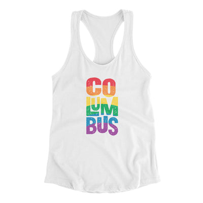Columbus Ohio Pride Women's Racerback Tank-White-Allegiant Goods Co. Vintage Sports Apparel