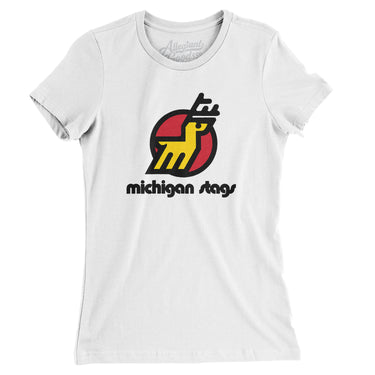 Michigan Stags Hockey Women's T-Shirt-Allegiant Goods Co. Vintage Sports Apparel