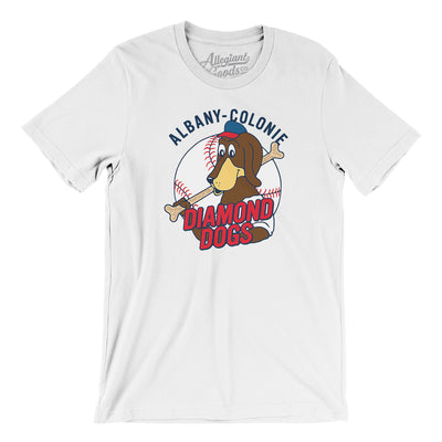 Albany-Colonie Diamond Dogs Baseball Men/Unisex T-Shirt-White-Allegiant Goods Co. Vintage Sports Apparel