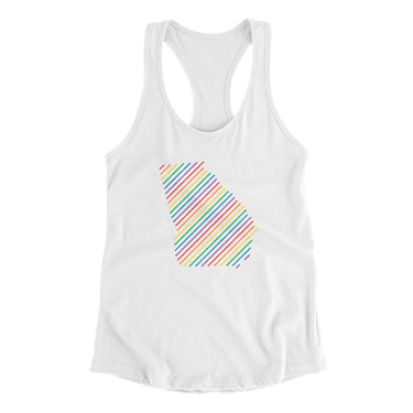 Georgia Pride State Women's Racerback Tank-White-Allegiant Goods Co. Vintage Sports Apparel