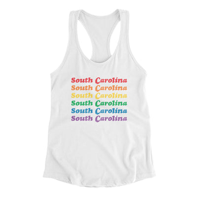 South Carolina Pride Women's Racerback Tank-White-Allegiant Goods Co. Vintage Sports Apparel