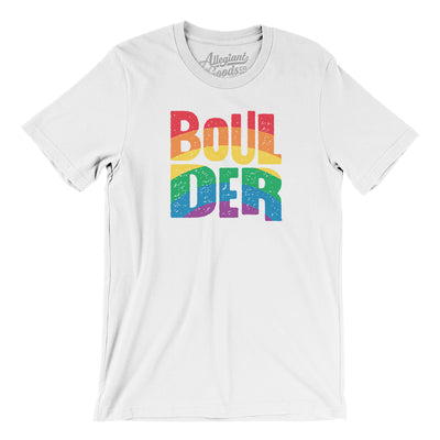 Boulder Colorado Pride Men/Unisex T-Shirt-White-Allegiant Goods Co. Vintage Sports Apparel