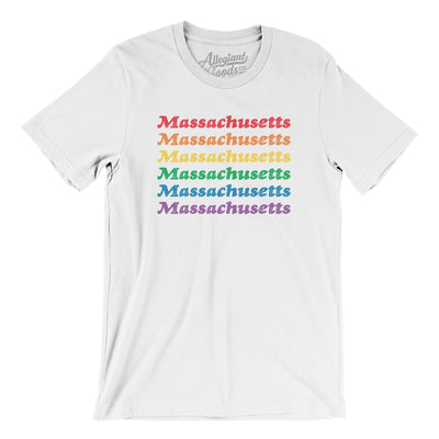 Massachusetts Pride Men/Unisex T-Shirt-White-Allegiant Goods Co. Vintage Sports Apparel