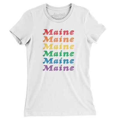 Maine Pride Women's T-Shirt-White-Allegiant Goods Co. Vintage Sports Apparel