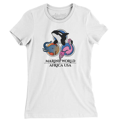 Marine World/ Africa USA Amusement Park Women's T-Shirt-White-Allegiant Goods Co. Vintage Sports Apparel