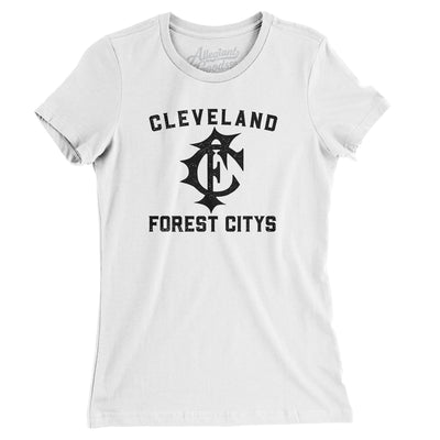 Cleveland Forest Citys Baseball Women's T-Shirt-White-Allegiant Goods Co. Vintage Sports Apparel