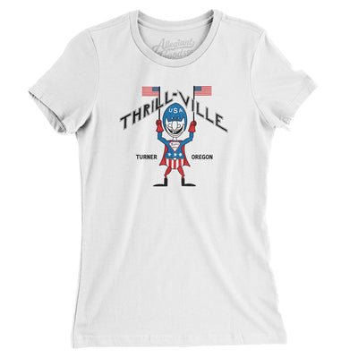 Thrill-ville USA Amusement Park Women's T-Shirt-White-Allegiant Goods Co. Vintage Sports Apparel