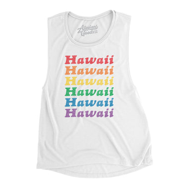 Hawaii Pride Women's Flowey Scoopneck Muscle Tank-Allegiant Goods Co. Vintage Sports Apparel