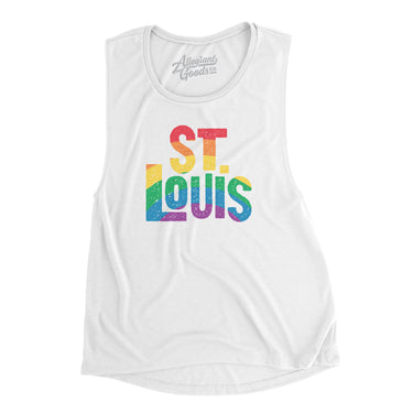 St. Louis Missouri Pride Women's Flowey Scoopneck Muscle Tank-Allegiant Goods Co. Vintage Sports Apparel