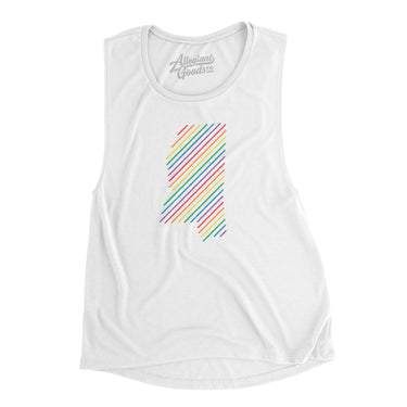 Mississippi Pride State Flowey Scoopneck Muscle Tank-Allegiant Goods Co. Vintage Sports Apparel