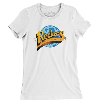Detroit Rockers Defunct Soccer Women's T-Shirt-White-Allegiant Goods Co. Vintage Sports Apparel