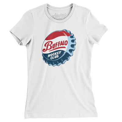 Buffalo Bison Hockey Women's T-Shirt-White-Allegiant Goods Co. Vintage Sports Apparel