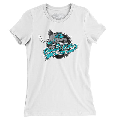 Huntsville Channel Cats Hockey Women's T-Shirt-White-Allegiant Goods Co. Vintage Sports Apparel