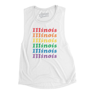 Illinois Pride Women's Flowey Scoopneck Muscle Tank-Allegiant Goods Co. Vintage Sports Apparel