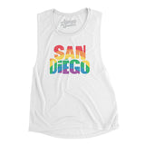 San Diego California Pride Women's Flowey Scoopneck Muscle Tank-Allegiant Goods Co. Vintage Sports Apparel