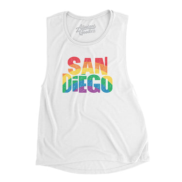 San Diego California Pride Women's Flowey Scoopneck Muscle Tank-Allegiant Goods Co. Vintage Sports Apparel
