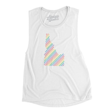 Idaho Pride State Flowey Scoopneck Muscle Tank-Allegiant Goods Co. Vintage Sports Apparel
