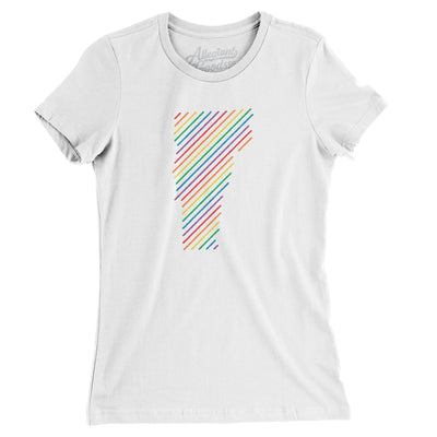 Vermont Pride State Women's T-Shirt-White-Allegiant Goods Co. Vintage Sports Apparel