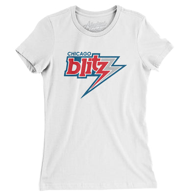 Chicago Blitz Football Women's T-Shirt-White-Allegiant Goods Co. Vintage Sports Apparel