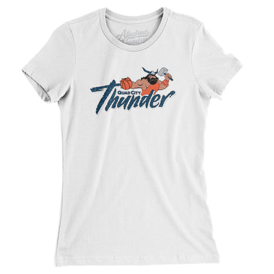 Quad City Thunder Basketball Women's T-Shirt-White-Allegiant Goods Co. Vintage Sports Apparel