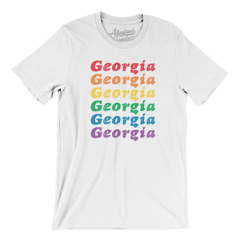 Georgia Pride Men/Unisex T-Shirt-White-Allegiant Goods Co. Vintage Sports Apparel