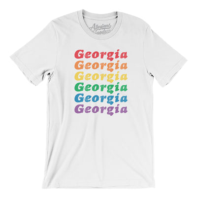 Georgia Pride Men/Unisex T-Shirt-White-Allegiant Goods Co. Vintage Sports Apparel