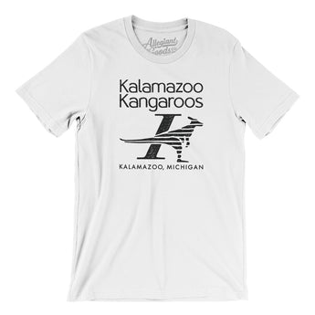 Kalamazoo Kangaroos Soccer Men/Unisex T-Shirt-White-Allegiant Goods Co. Vintage Sports Apparel