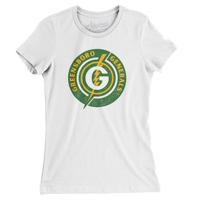 Greensboro Generals Hockey Women's T-Shirt-White-Allegiant Goods Co. Vintage Sports Apparel