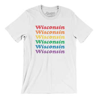 Wisconsin Pride Men/Unisex T-Shirt-White-Allegiant Goods Co. Vintage Sports Apparel